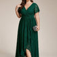 Plus Size Ruffled Lace Formal Evening Dress