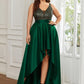 High Low Sleeveless Plus Size Dresses With Sequin for Evening