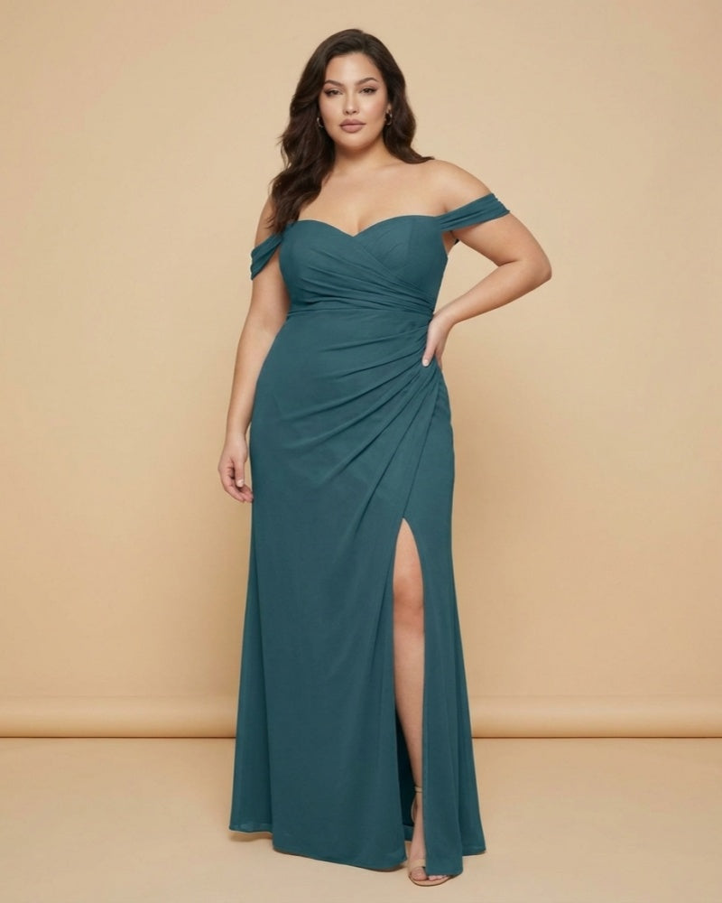 Elanthia Sexy Plus Size Sheath Bridesmaid Dress with Convertible Design for Wedding-N0345