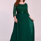 Simple Plus Size Lace Evening Dress with Half Sleeves