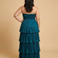 Chantarae Plus Size Minimalist Satin Bridesmaid Dress with Fluid Drape for Wedding Party -N0378