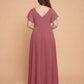Avenleigh Timeless Chiffon A-Line Plus Size Bridesmaid Dress Ruched Waist - N0331