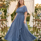 Petaline Elegant Plus Size Bridesmaid Dress with Pleated A-Line Silhouette N0323