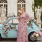 Petaline Romantic Plus Size A-Line Bridesmaid Dress with V-Neck Pleated Chiffon - for Weddings N0301