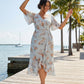 Plus Size Printed Mermaid Chiffon Wedding Guest Dress