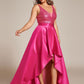 High Low Sleeveless Plus Size Dresses With Sequin for Evening