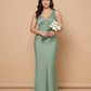 Silvarelle Modern Plus Size Sheath Bridesmaid Dress in Stretch Satin for Formal Wedding -N0357