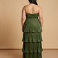 Chantarae Luxury Satin Strapless A-Line Plus Size Bridesmaid Dress with Ruffle -N0377