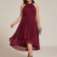 Flowy Plus Size Halter Neck Chiffon Midi Wedding Guest Dress