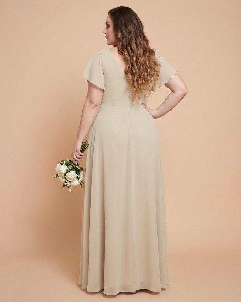 Avenleigh Plus Size Classic A-Line Chiffon Bridesmaid Dress Floor Length for Wedding - N0329