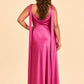 Flattering Plus Size Bridesmaid Dress with Asymmetric Neck and Draped Elegance