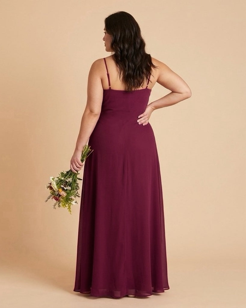 Silvarelle Plus Size Modern Lace Sheath Bridesmaid Dress with Fitted Silhouette for Wedding -N0367