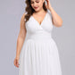 Plus Size Sleeveless V-Neck Chiffon Semi Bridesmaid Dress