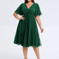 Plus Size Pleated Chiffon Wedding Guest Dress