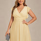 Plus Size Chiffon Pleated A-Line Back Cutout Bridesmaid Dress