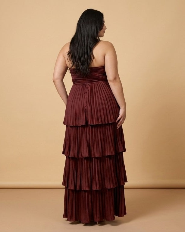 Chantarae Elegant Plus Size A-Line Satin Charmeuse Bridesmaid Dress - N0383
