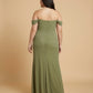 Elanthia Convertible Off-the-Shoulder Mesh Plus Size Bridesmaid Dress for Weddings - N0344