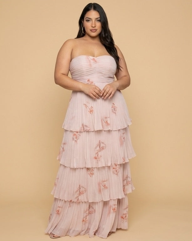 Chantarae Elegant Plus Size A-Line Chiffon Bridesmaid Dress - N0376