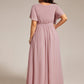 Plus Size Chiffon Tie-Waist Evening Dress