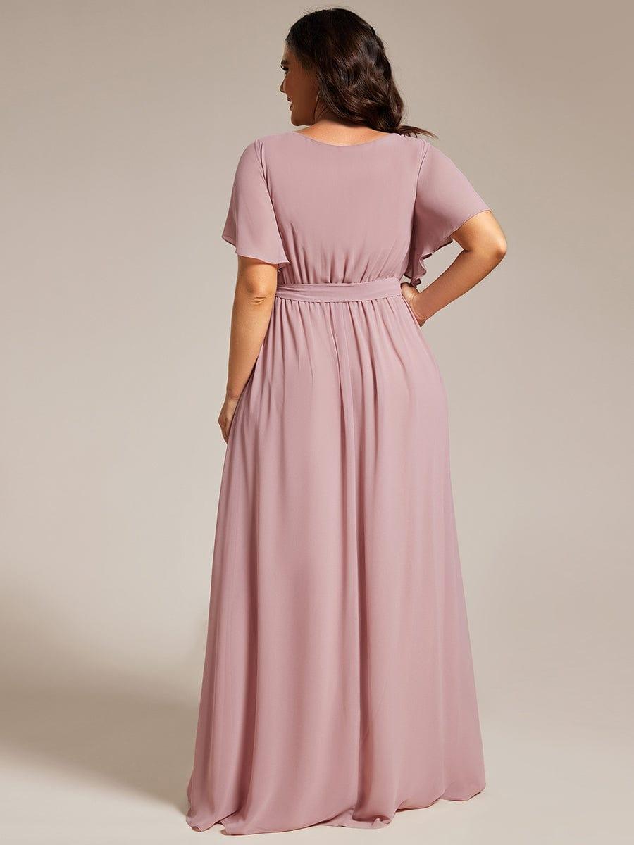 Plus Size Chiffon Tie-Waist Evening Dress