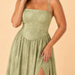 Plus Size Floral Burnout Bridesmaid Dress with Removable Straps and Lace Up Back
