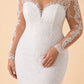 Romantic Floor-Length Tulle Wedding Gown with Sheer Lace and Train