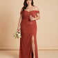 Elanthia Elegant Stretch Mesh Plus Size Bridesmaid Dress for Weddings - N0348