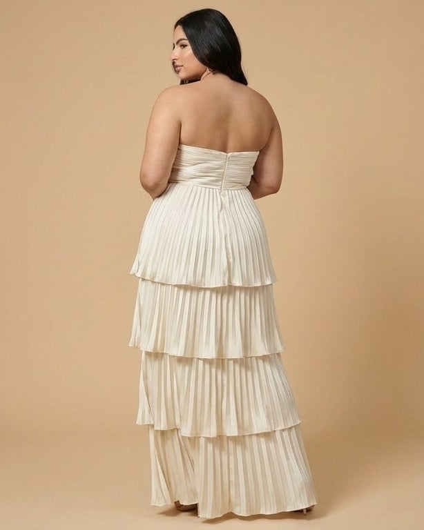 Chantarae Sophisticated Plus Size A-Line Satin Charmeuse Bridesmaid Gown - N0380