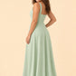 Elegant Plus Size A-Line Bridesmaid Dress with Pockets and Open Back