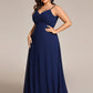 Plus Size Draped Back Criss-Cross Chiffon A-Line Bridesmaid Dress