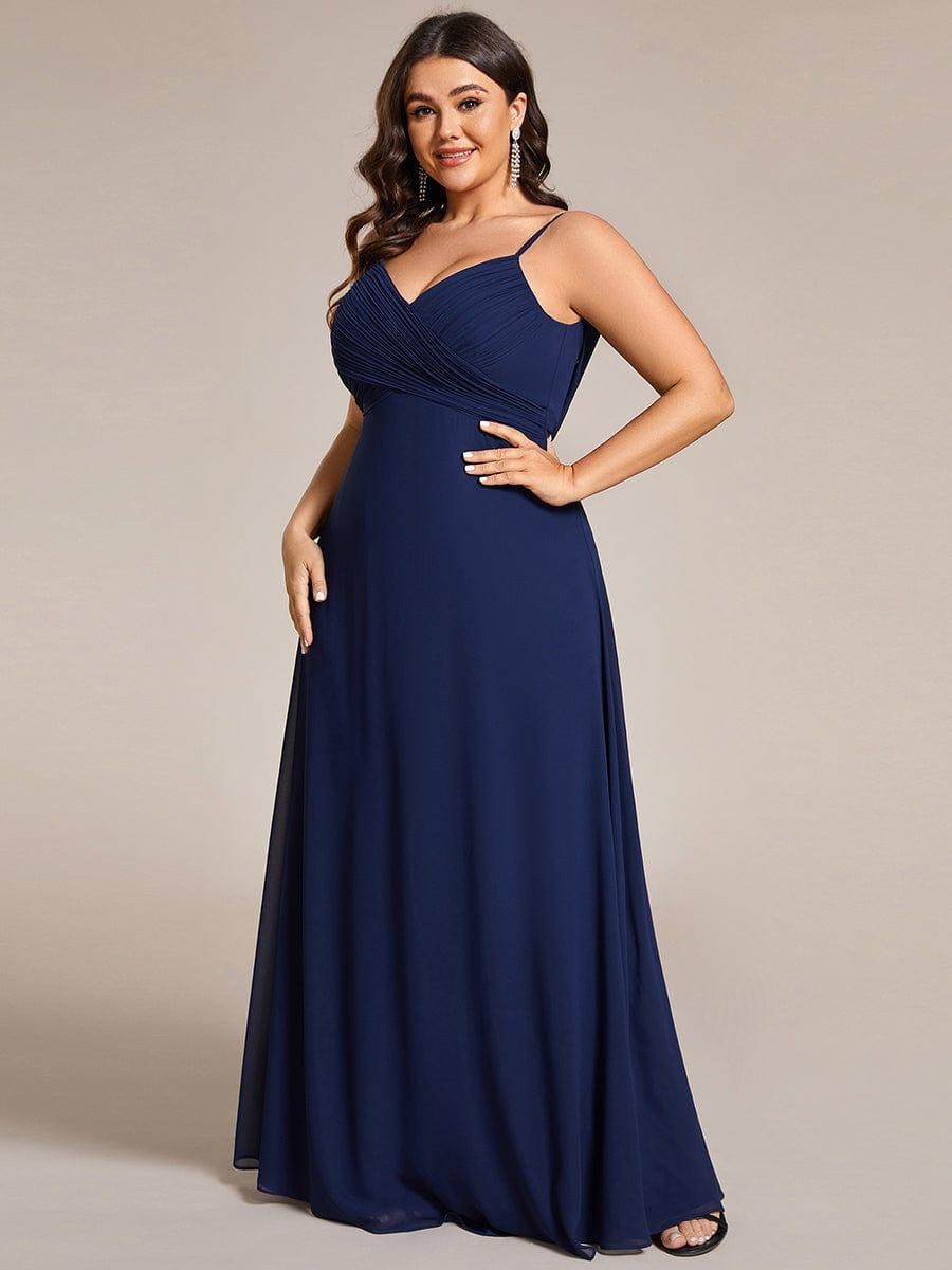 Plus Size Draped Back Criss-Cross Chiffon A-Line Bridesmaid Dress