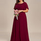 Plus Size Simple Chiffon Pleated A-Line Bridesmaid Dress