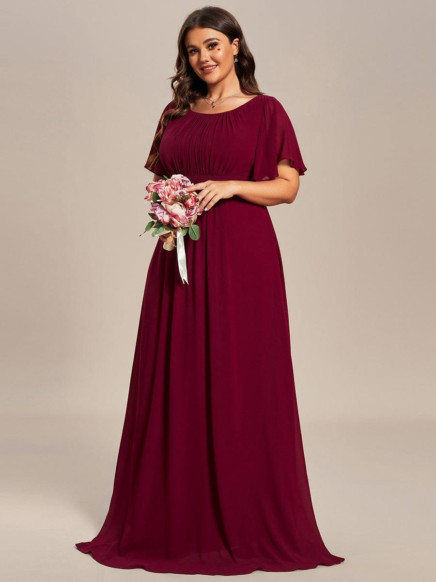 Plus Size Simple Chiffon Pleated A-Line Bridesmaid Dress