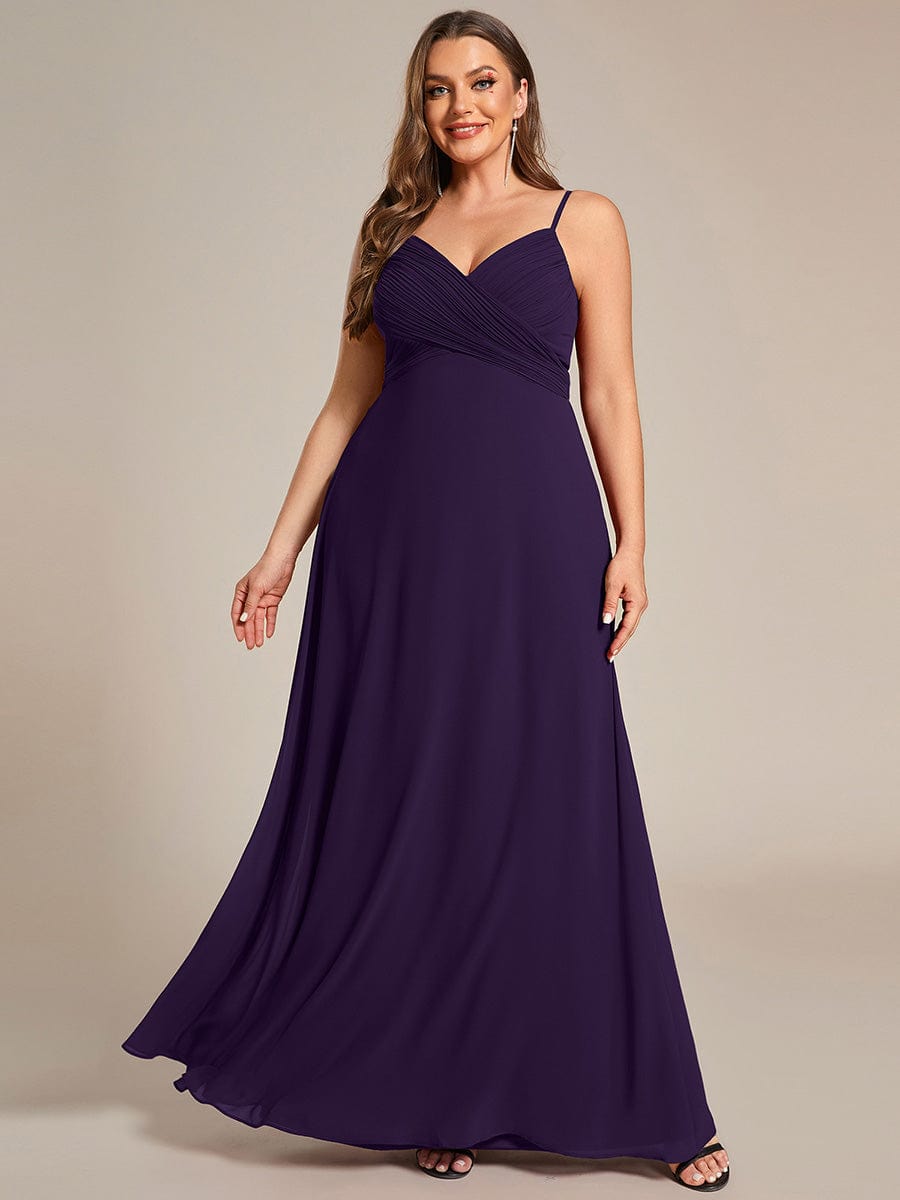 Plus Size Draped Back Criss-Cross Chiffon A-Line Bridesmaid Dress