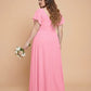 Avenleigh Plus Size Half Sleeve Pleated Chiffon A-Line Bridesmaid Dress for Wedding Party - N0338