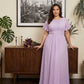 Petaline Plus Size Short Sleeve Chiffon Bridesmaid Dress N0322