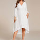 Plus Size Chiffon A-Line 3/4 Sleeves Asymmetrical Hem Wedding Guest Dress