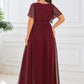 Plus Size Pleated Tie-Waist Chiffon Bridesmaid Dress