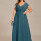 Plus Size Chiffon Pleated A-Line Back Cutout Bridesmaid Dress