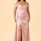 Plus Size Mermaid Bridesmaid Dress with Corset Bodice and Slit