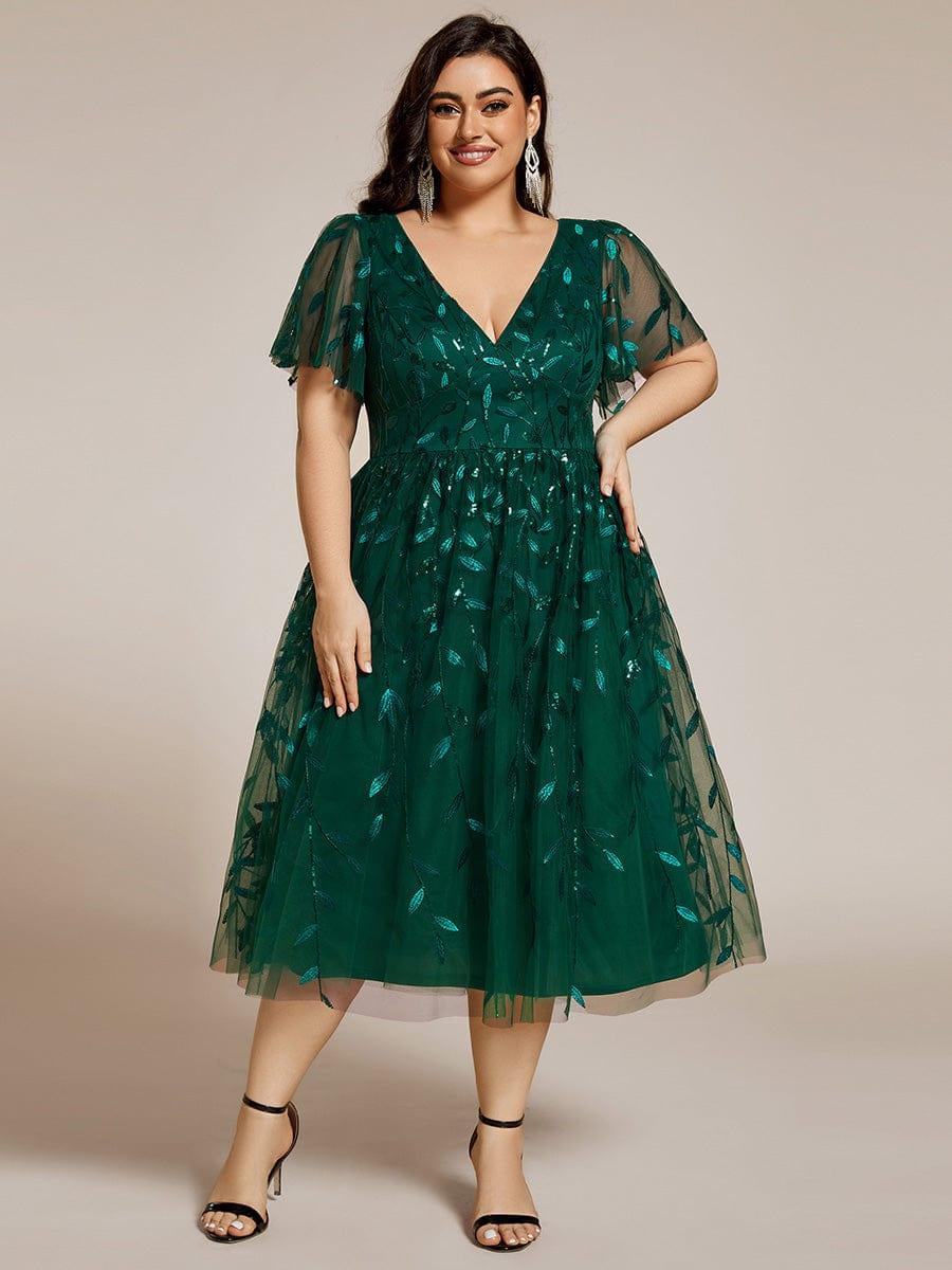 Plus Size Sparkly Midi Cocktail Dress