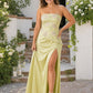 Plus Size Strapless Bridesmaid Dress with Mermaid Silhouette and Embroidered Bodice