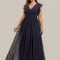 Plus Size Chiffon Pleated A-Line Back Cutout Bridesmaid Dress