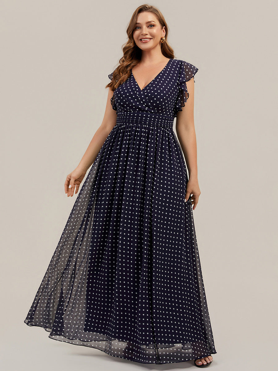 Plus Size Chiffon Pleated A-Line Back Cutout Bridesmaid Dress