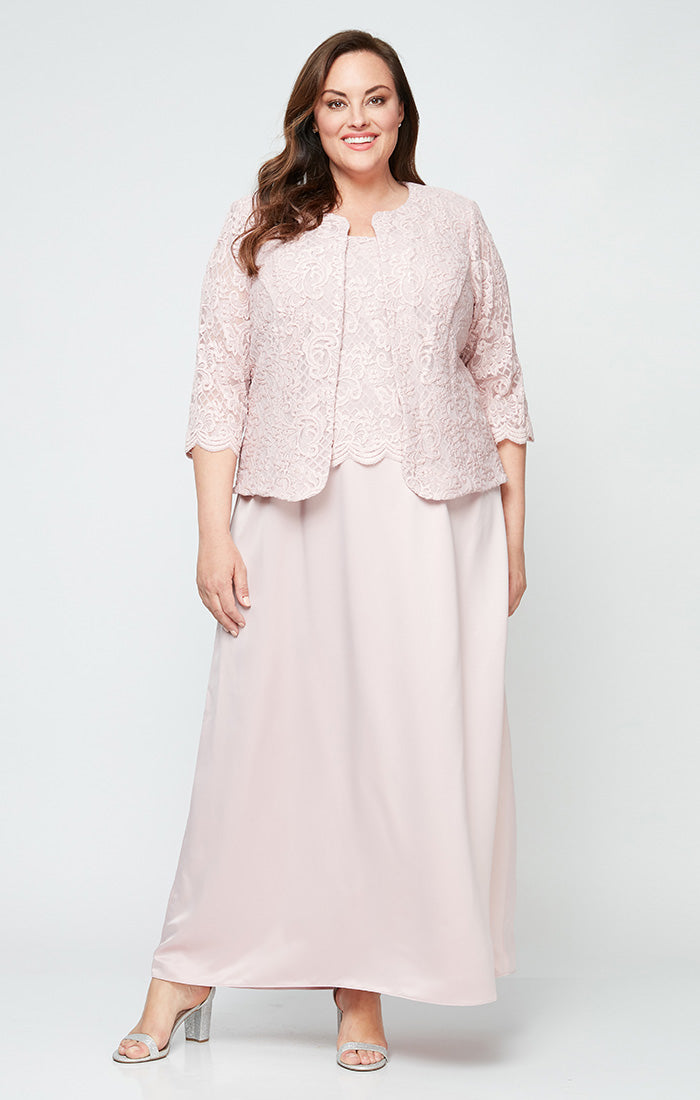 Plus Bethany Glitter Lace Jacket Dress