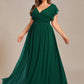 Plus Size Chiffon Pleated A-Line Back Cutout Bridesmaid Dress