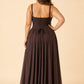 Elegant A Line Chiffon Gown with Adjustable Lace Up Corset Back