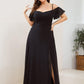 Plus Size Cold Shoulder Formal Bridesmaid Dress with Side Slit