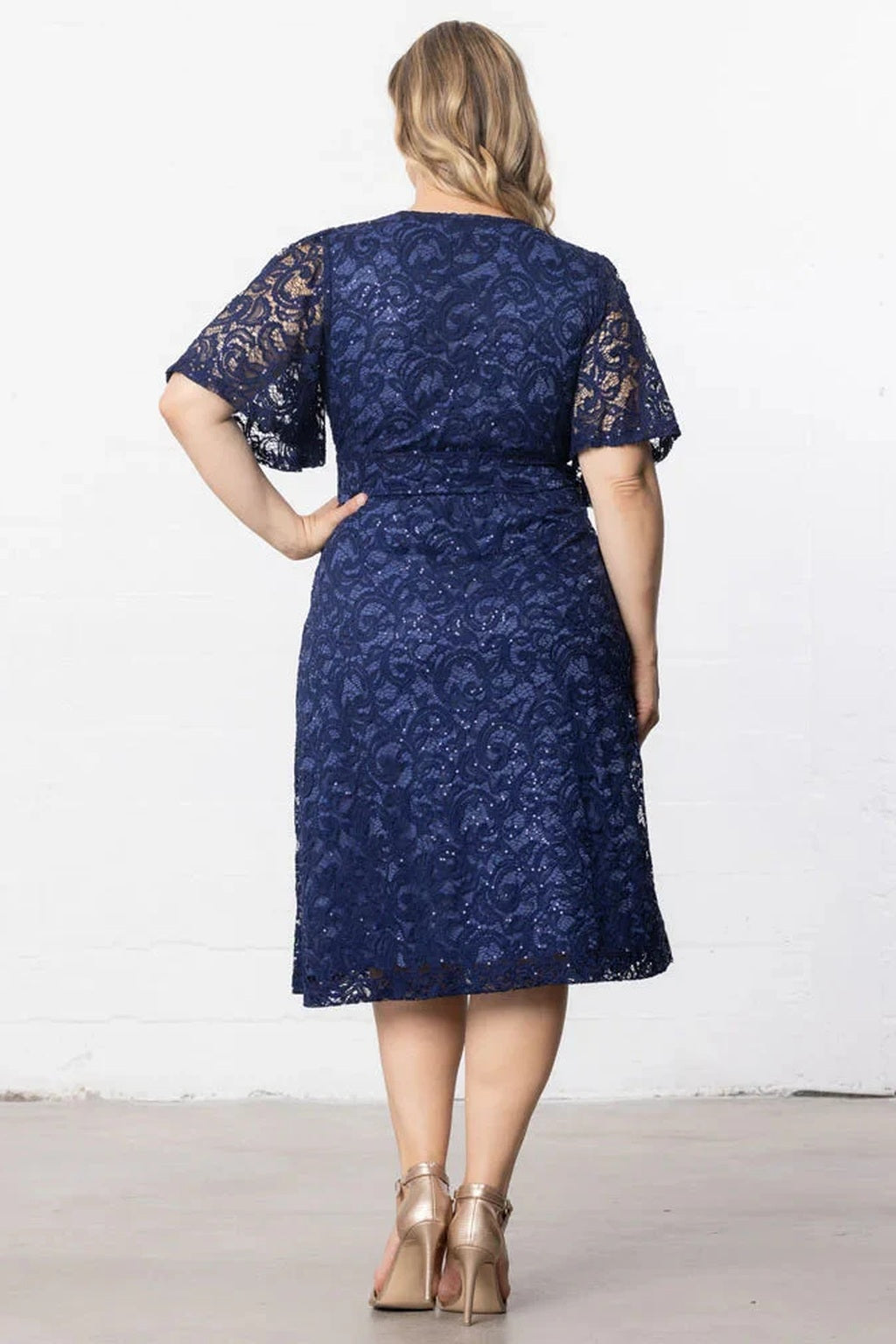Starry Sequined Lace Cocktail Dress