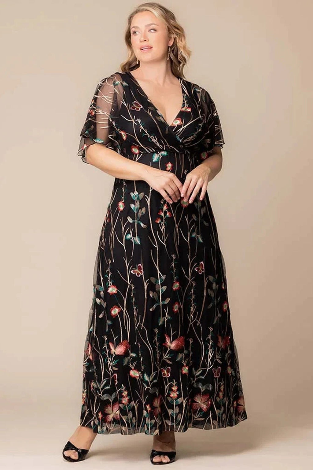 Embroidered Elegance Evening Gown